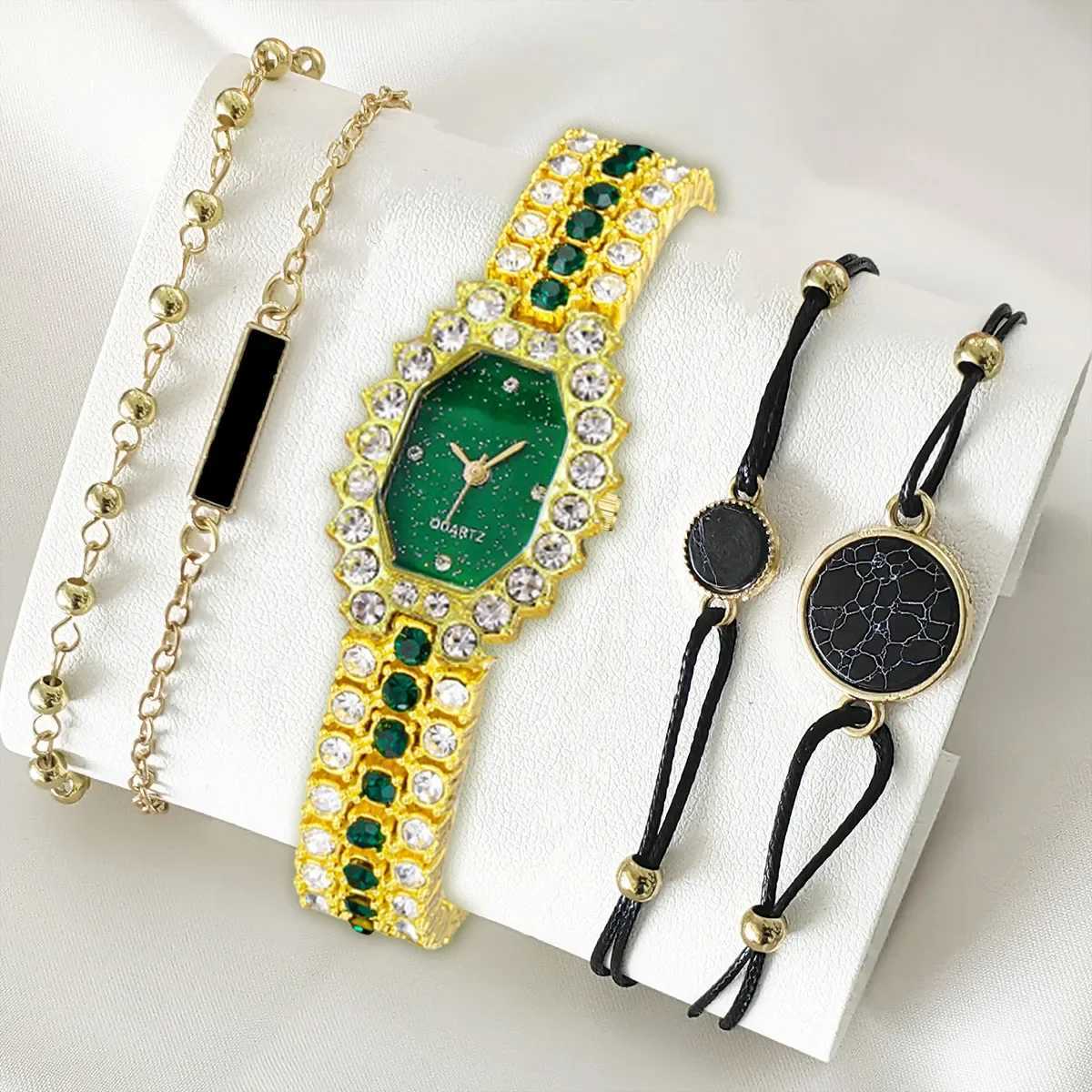 Wens Watch Jewelry Set Wens Watch Fashion Rhinestone Stainless Steel Quartz Watch Womens Watch Reloj Mujer X241106