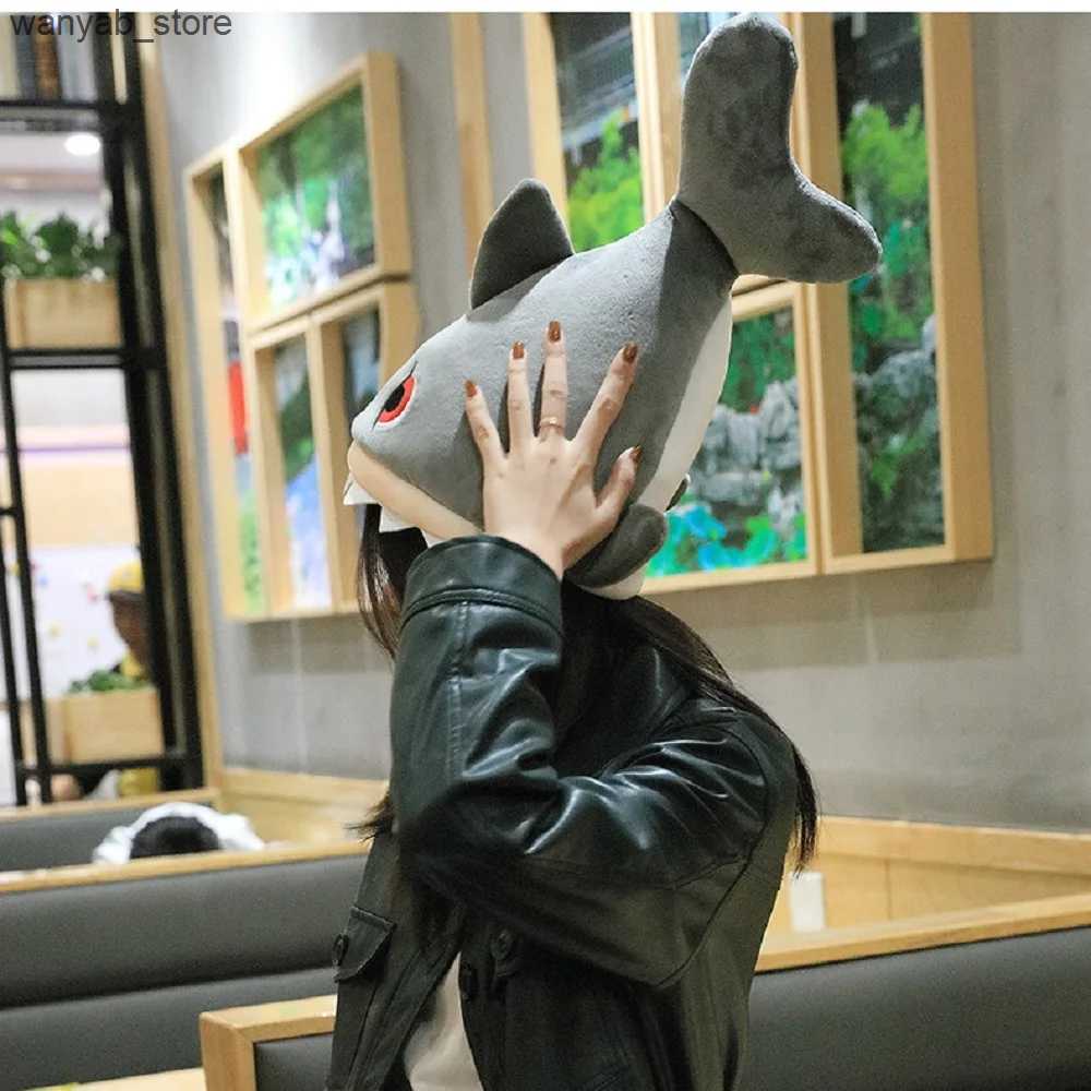 Wide Brim Hats Bucket Hats Adult Funny Electric Shark Hat Can/Cant Fish Tail Hat Short Plush Singing Dancing Props Toys For Halloween Christmas Gift L