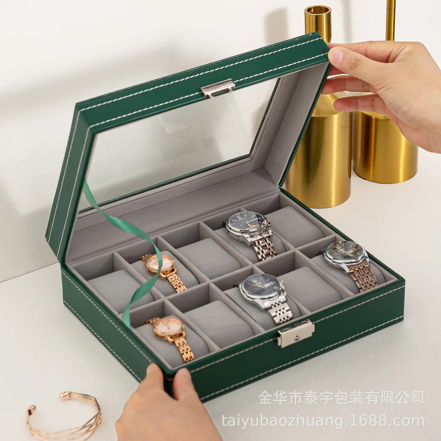 6/10/12 Watch Box PU Leather Storage Box Watch Display Jewelry Box Watch Stand Organizer Mens or Womens Seat Kutusu 241105