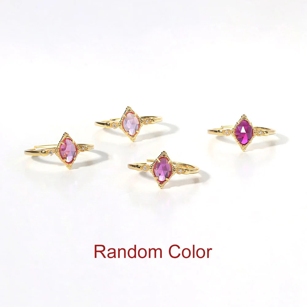 Lamoon Vingate Princess Jewelry Set Womens Synthetic Corundum S925 Silver 14K Gold Plated Exquisite Small Jewelry V086 241106