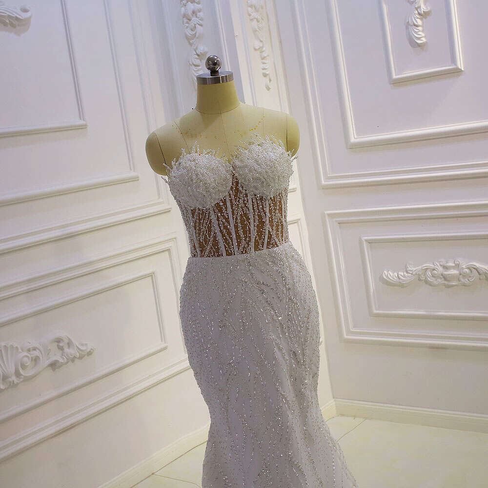 Amanda Novias Velo Sweetheart Sleeveless Nude Top 2 In 1 Mermaid Wedding Dress