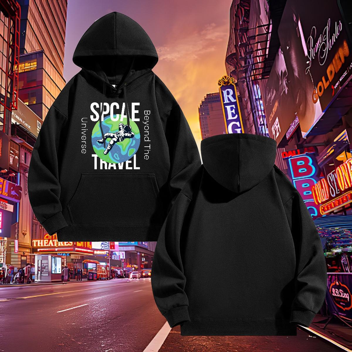 Fashion Casual Hoodie Daily Wear Popular Men Clothes Hoodie Long Sleeve Drawstring Anime Print Pullover Hoodie Warm Fleece