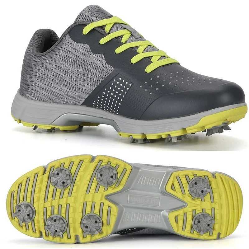 Mens with Spikes Breathable, Waterproof, Anti-Slip Outdoor Golf hot Sports Shoes for Men - 2024
