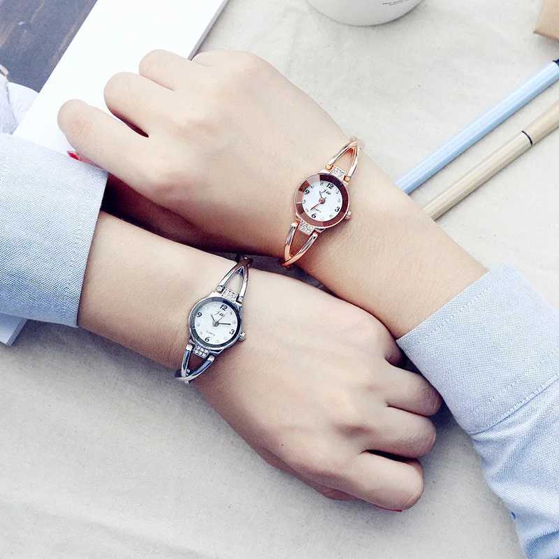 Fashion 2018 JW Watch Luxury rhinestone watch Warm stainless steel quartz bracelet watch Womens dress gold watch relogios X241106