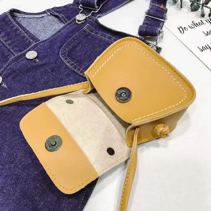 Designer Bag PU Leather Solid Princess Handbags Toddler Messenger Crossbody Bags Girls Princess Shoulder Bag Coin Purse
