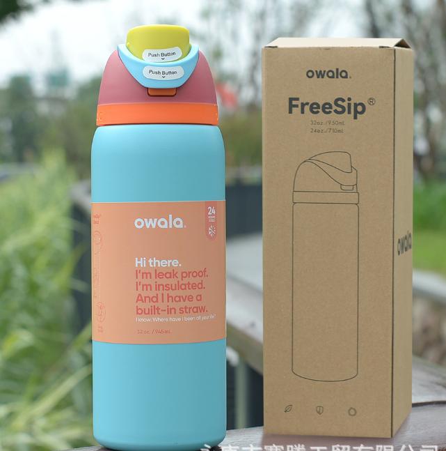 New OWALA Bottle 24Oz 32Oz Colorful Water Bottle Inulated Cup 316 Stainle Steel Space Pot Outdoor Vacuum Drink Thermo Waterbottle Cup