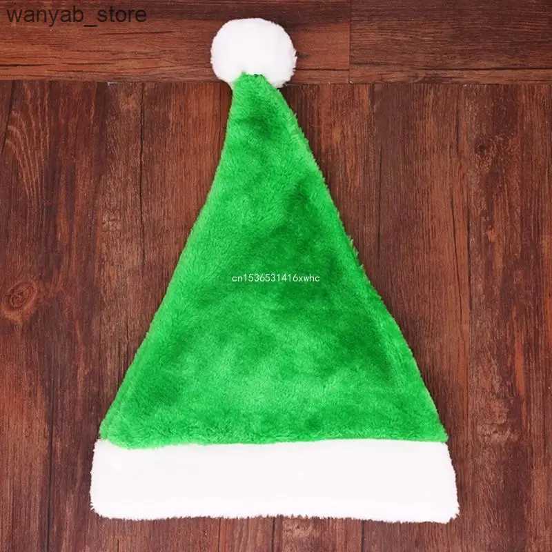 Wide Brim Hats Bucket Hats Dropship Christmas Multi Color Plush Hat Santa Hats for Winter Xmas Hat Party Accessories L240910