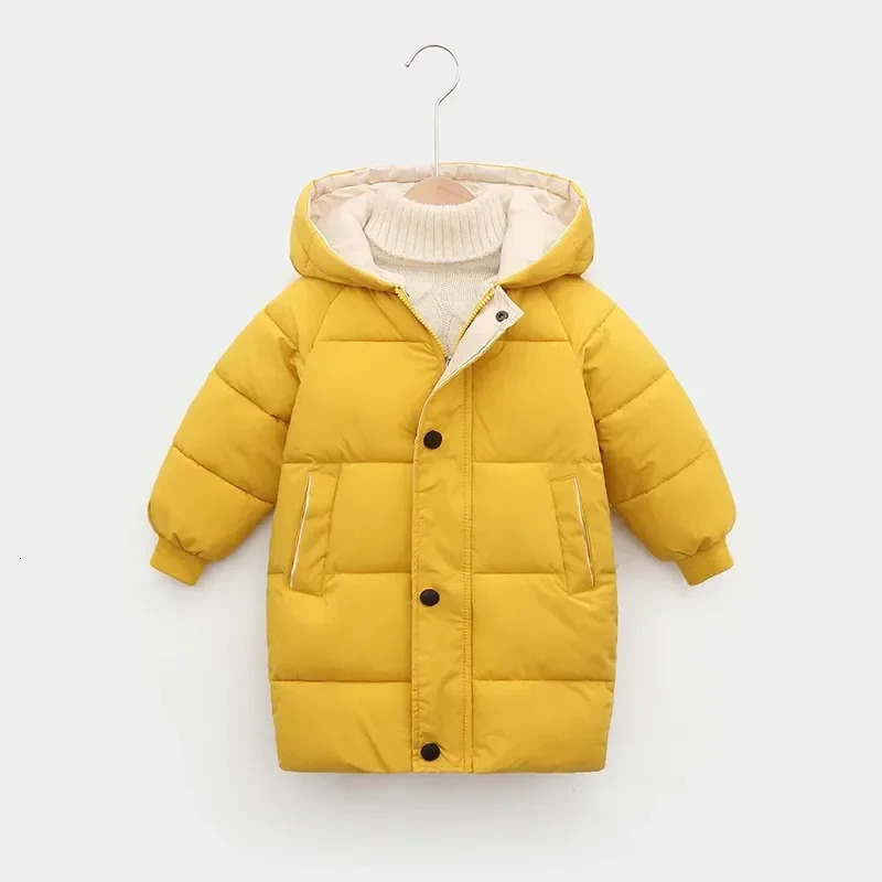 2-12Y Kids Down Long Outerwear Winter Clothes Teen Boys Girls Cotton-Padded Parka Coats Big Children Thicken Warm Cotton Jackets 241106