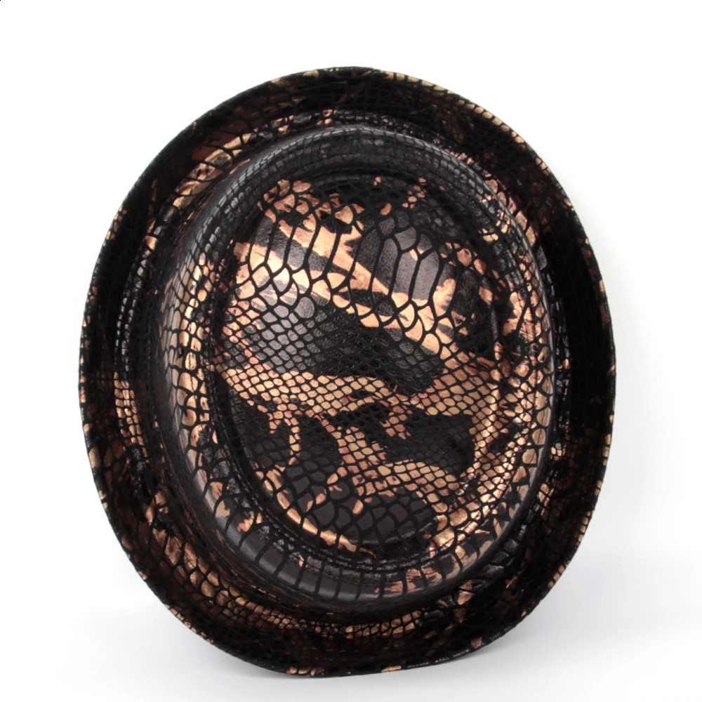 12 Stye Leather Mens Fedora Hat Flat Pork Pie Hat Suitable for Gentleman Dad Bowling Pork Pie Jazz Hat Big 4 S M L XL 241105