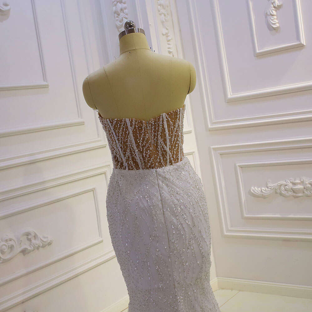 Amanda Novias Velo Sweetheart Sleeveless Nude Top 2 In 1 Mermaid Wedding Dress