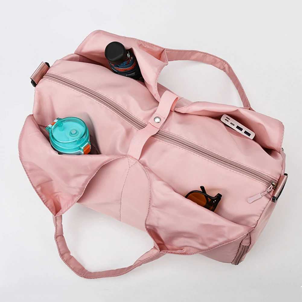 Outdoor Nylon Sports Gym Bags Yoga Men Women Training Fitn Travel Handbag Yoga Mat Sport Bag with Shoes CompartmentXJ241106