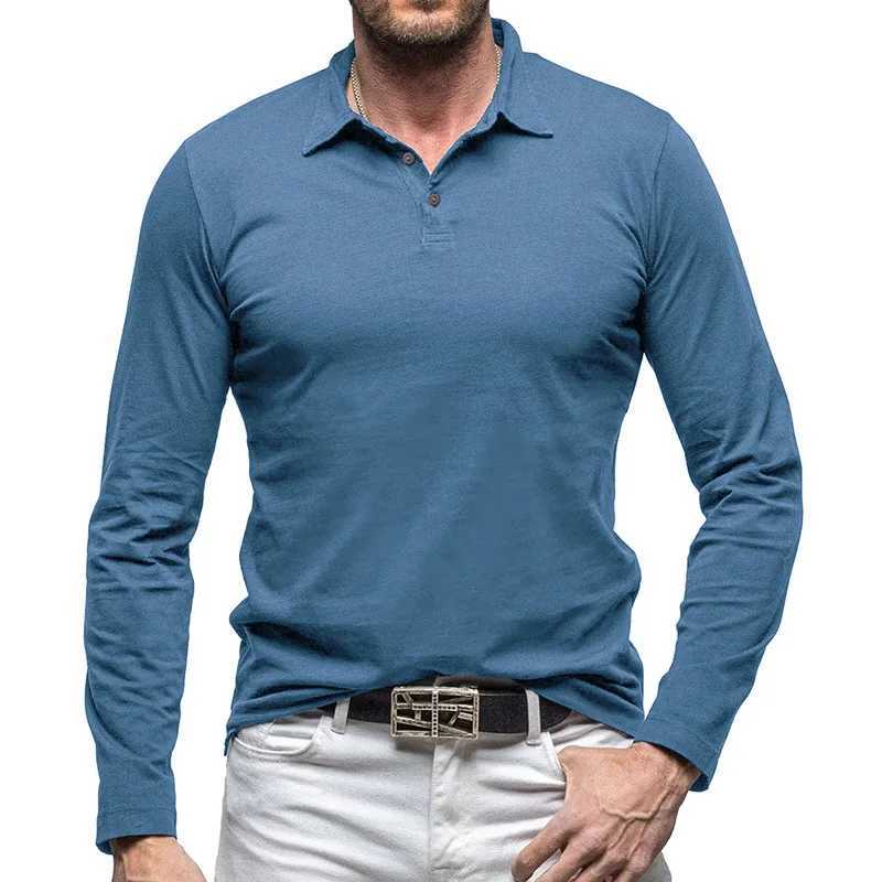 Spring summer autumn winter fashion autumn and winter long Sve solid block shirt for mens wear Korean loose button casual full matching top W241106