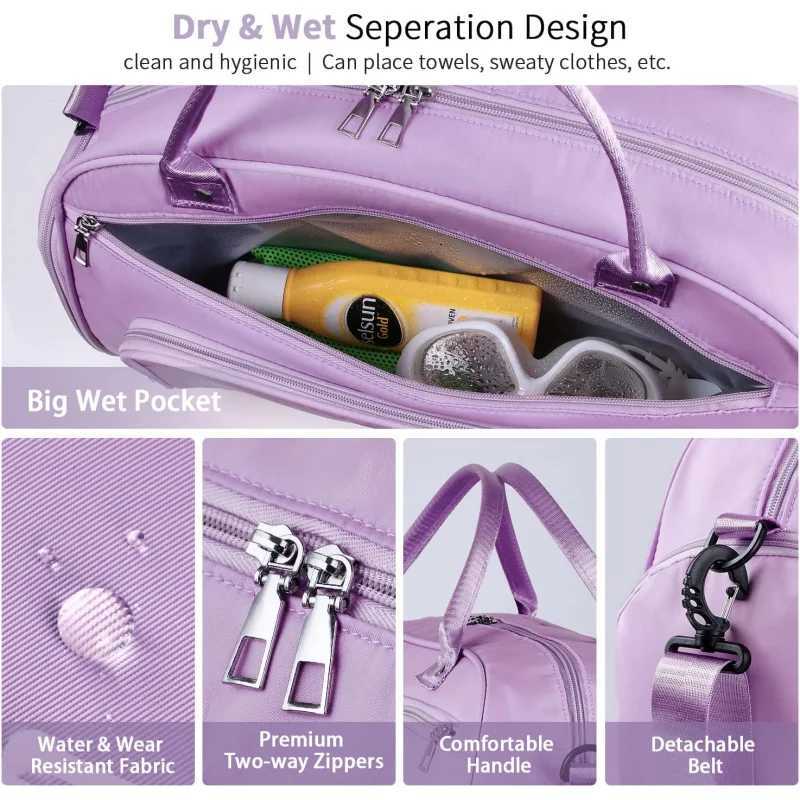 Gym Bag Duff Bag Weekend Bag Overnight Hospital Bag with Shoes Compartment and Wet Pocket Travel Bag Holdall for Men WomenXJ241106