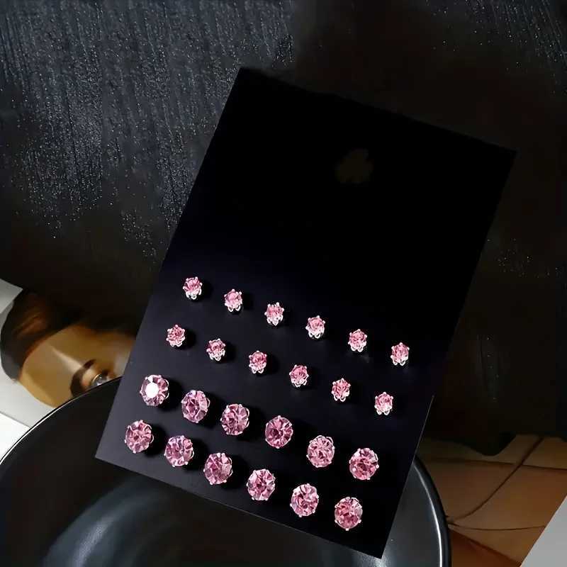 12 pairs of fashionable and minimalist circular warm earrings set suitable for daily wear as jewelry gifts X241106