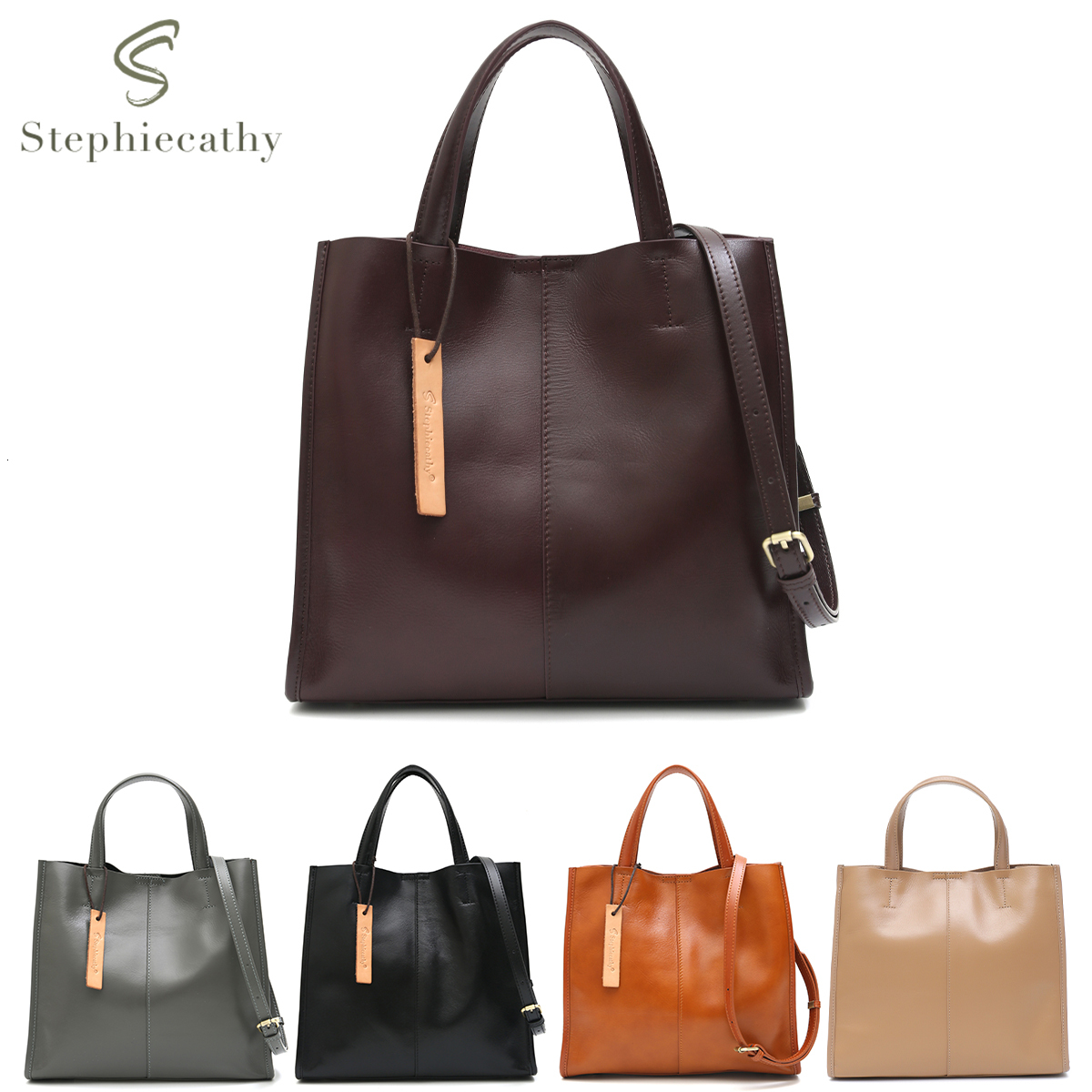 Minimalist Retro Genuine Leather Handbag For Women Designer Large Capacity Slant Shoulder Handbag