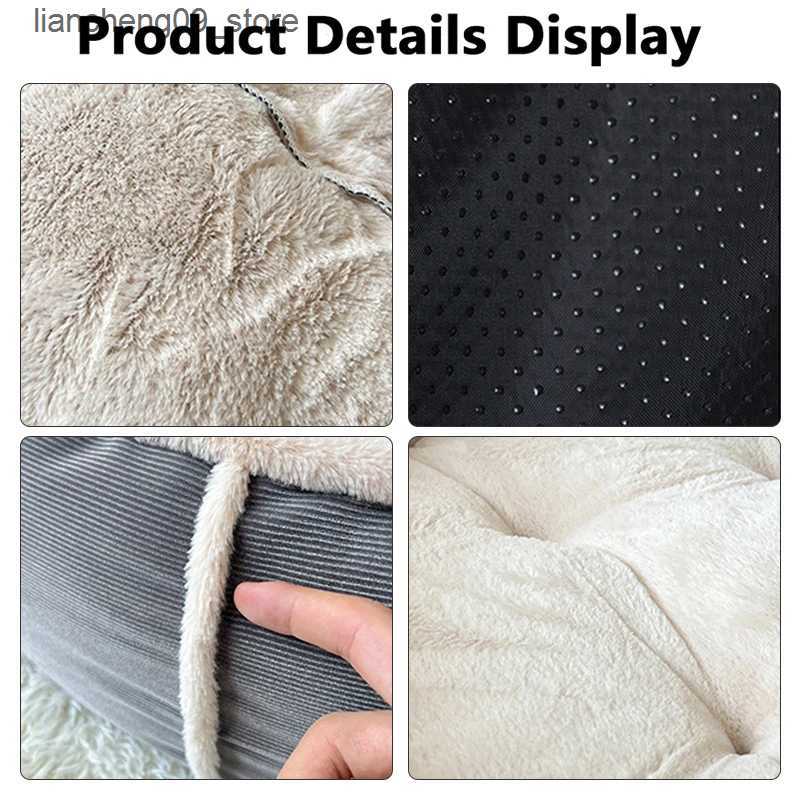 kennels pens Corduroy Dog Warm Short Plush Round Bed Soft PP Cotton Filled Sofa Used for Small Medium and Large Dogs Pet Accessories L240910