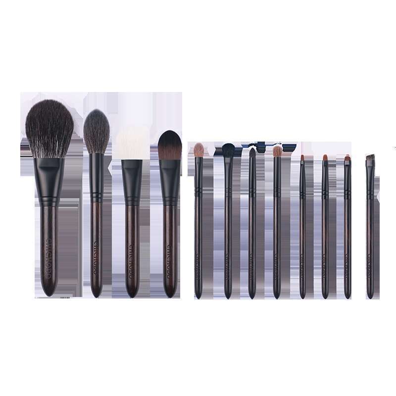CHICHODO -Classical 12Pcs Natural Professional Make Up Brushes Set-2 Handle Styles-Animal Hair Makeup Tools+Zipper Bag