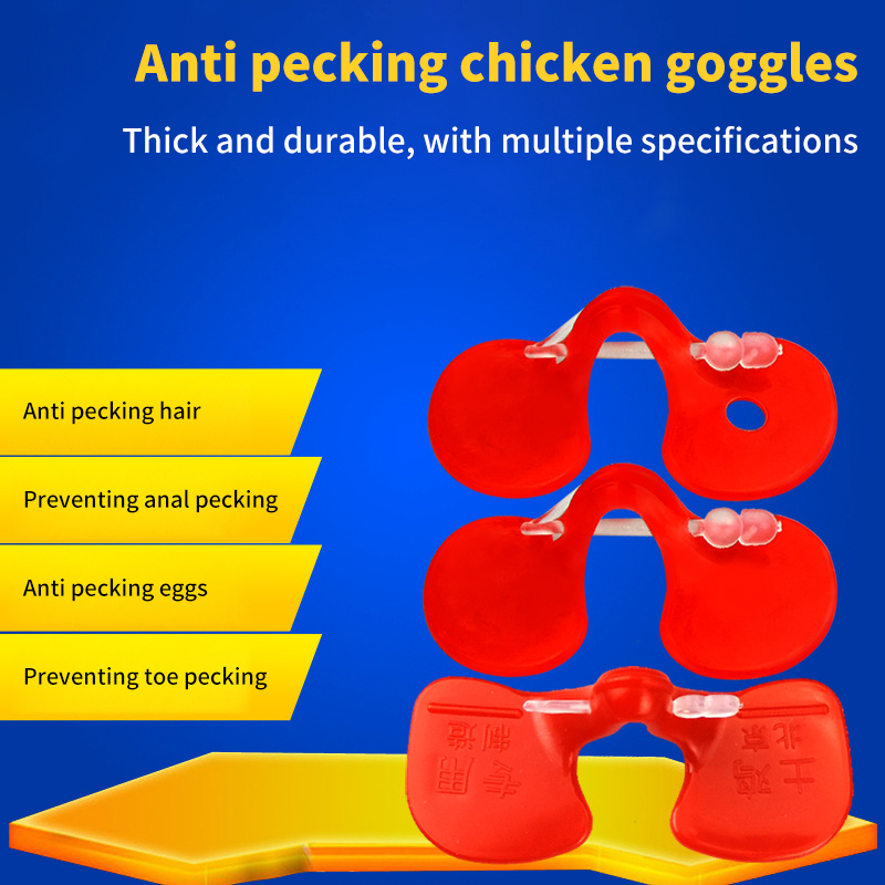 Red Plastic Chicken Glasses Pheasant Anti-pecking Goggles Glasses With Bolt Protect Poultry Supplies Hens Farm Accessories-B2