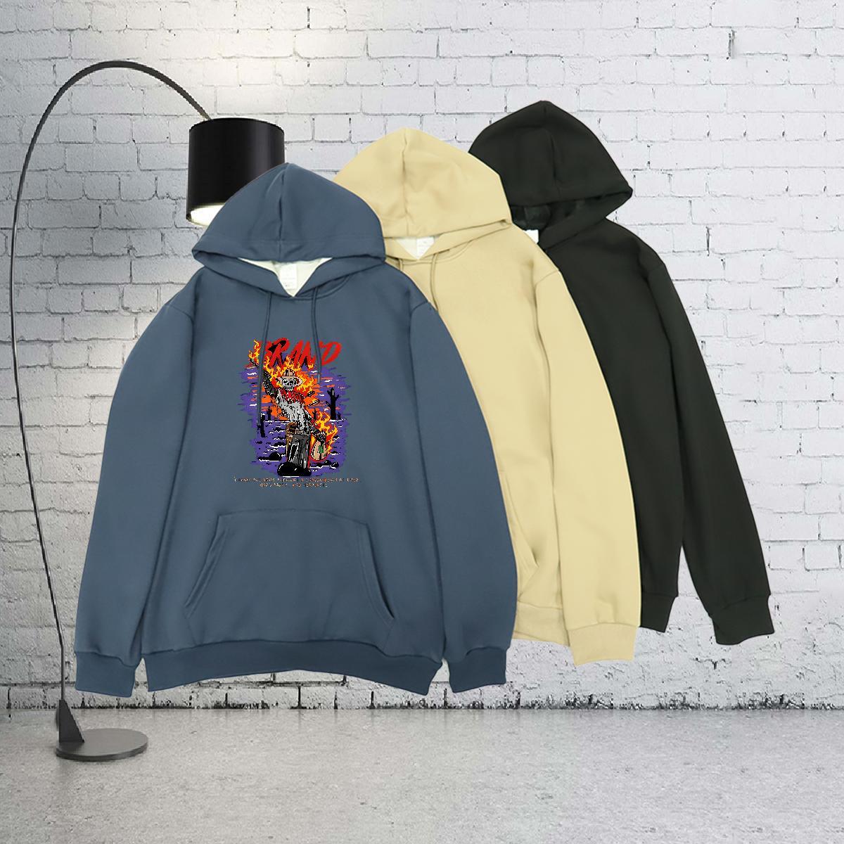 Classic Women Hoodie Black White Female Hoodie for Man Woman Hoody Long Sleeve Soft Street wear Hip Hop Cotton 350g