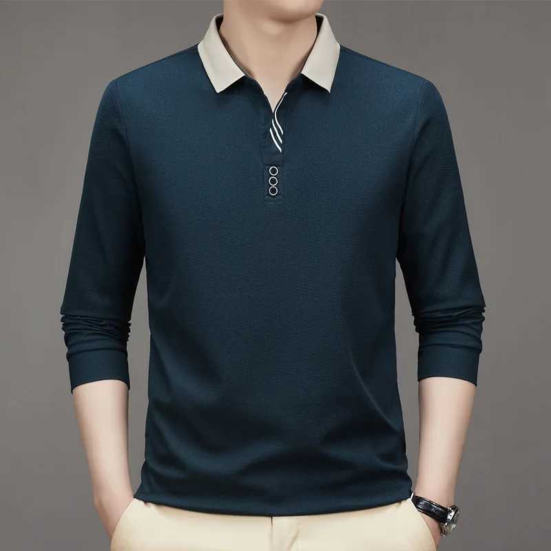 Autumn new mens long sleeved Sve shirt solid color business shirt mens shirt mens social shirt W241106