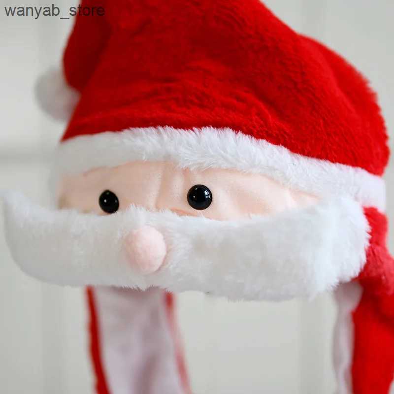 Wide Brim Hats Bucket Hats New Santa Claus Christmas Hat Soft Plush Head Cover Hat Boys Girls Women Headgear Decorative Party Hats L240910