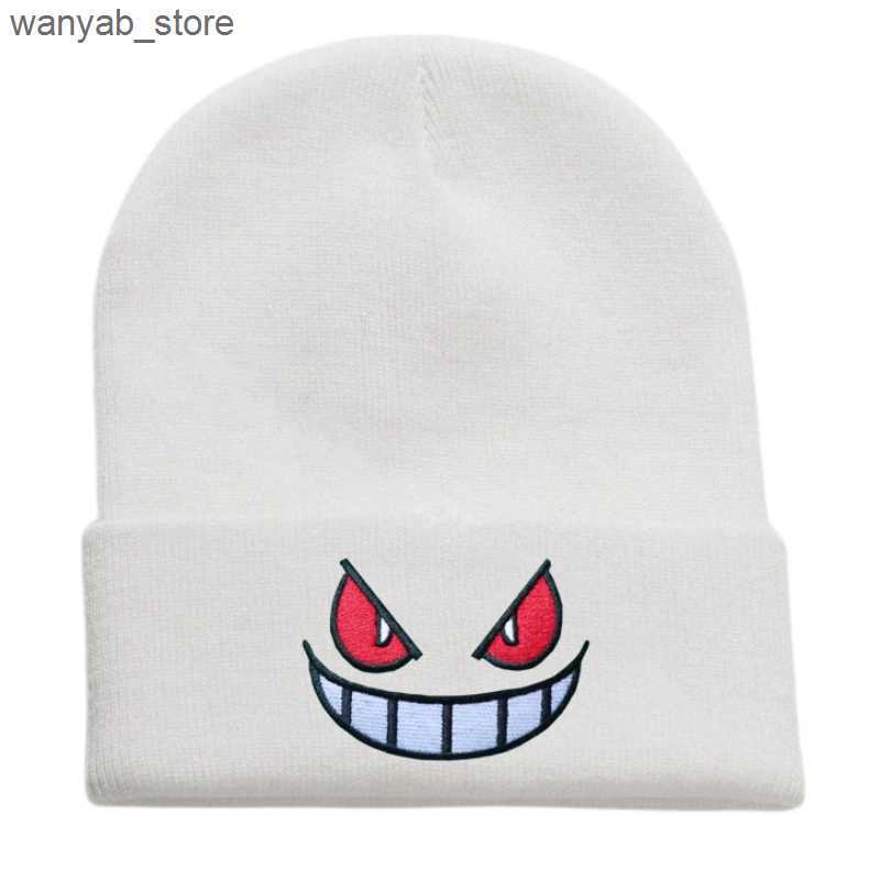 Wide Brim Hats Bucket Hats Embroidered Winter Hat for Men Women Unisex Cartoon Beanie Cap Autumn Outdoor Warm Female Hip Hop Sport Ski Knitted Hats go