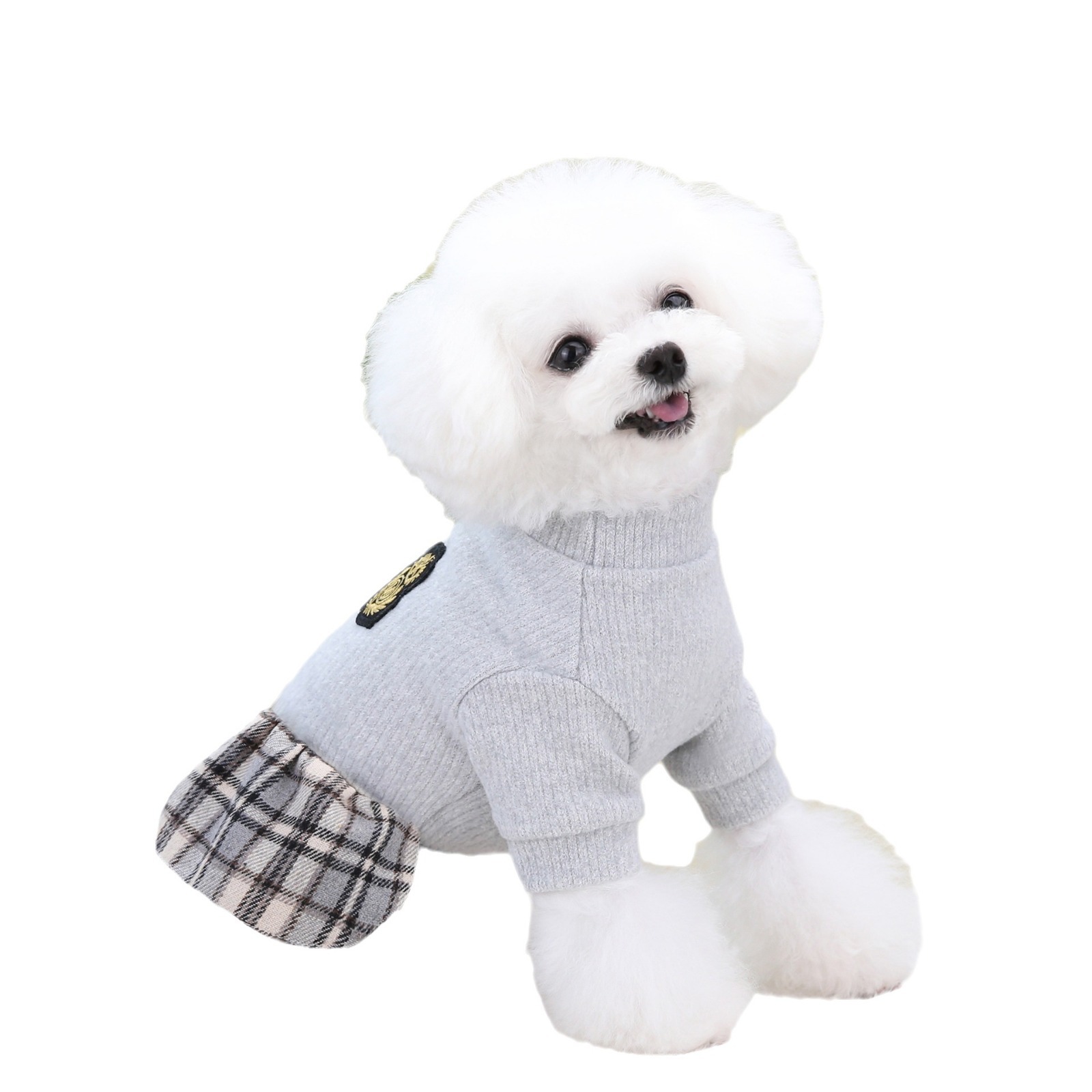 Fashion Design Dog Checkers Dress Wholesale Pet Dog Clothes Autumn Winter Pet Products Apparel Supplies