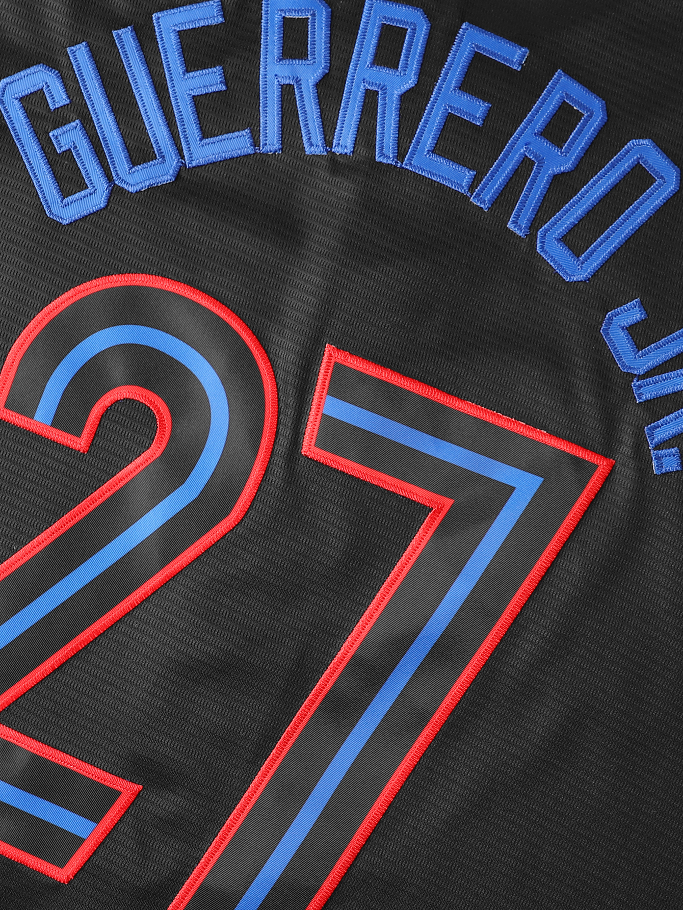 Stitched 27 Guerrero Jr. Black Baseball Jersey Embroidery V Neck Short Sleeve Baseball Shirt, Breathable Button-Up Sports Uniform For Training Competi
