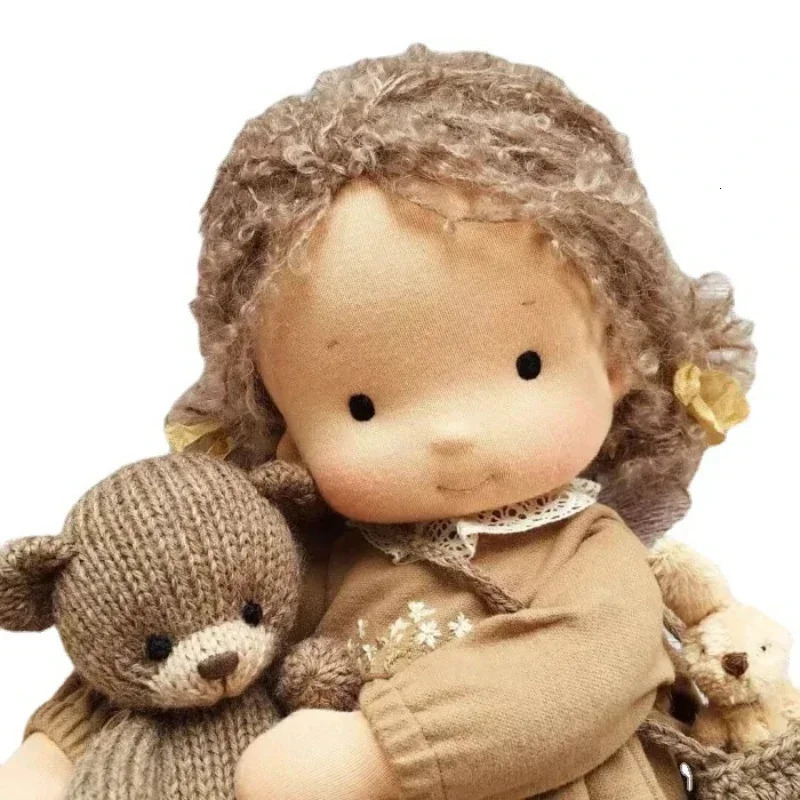 Waldorf Doll Handmade Mini Dress Up Dolls Cute Native Enamel Kawaii Soft Stuffed Plush Toys Girl Kids Birthday Gift 241106