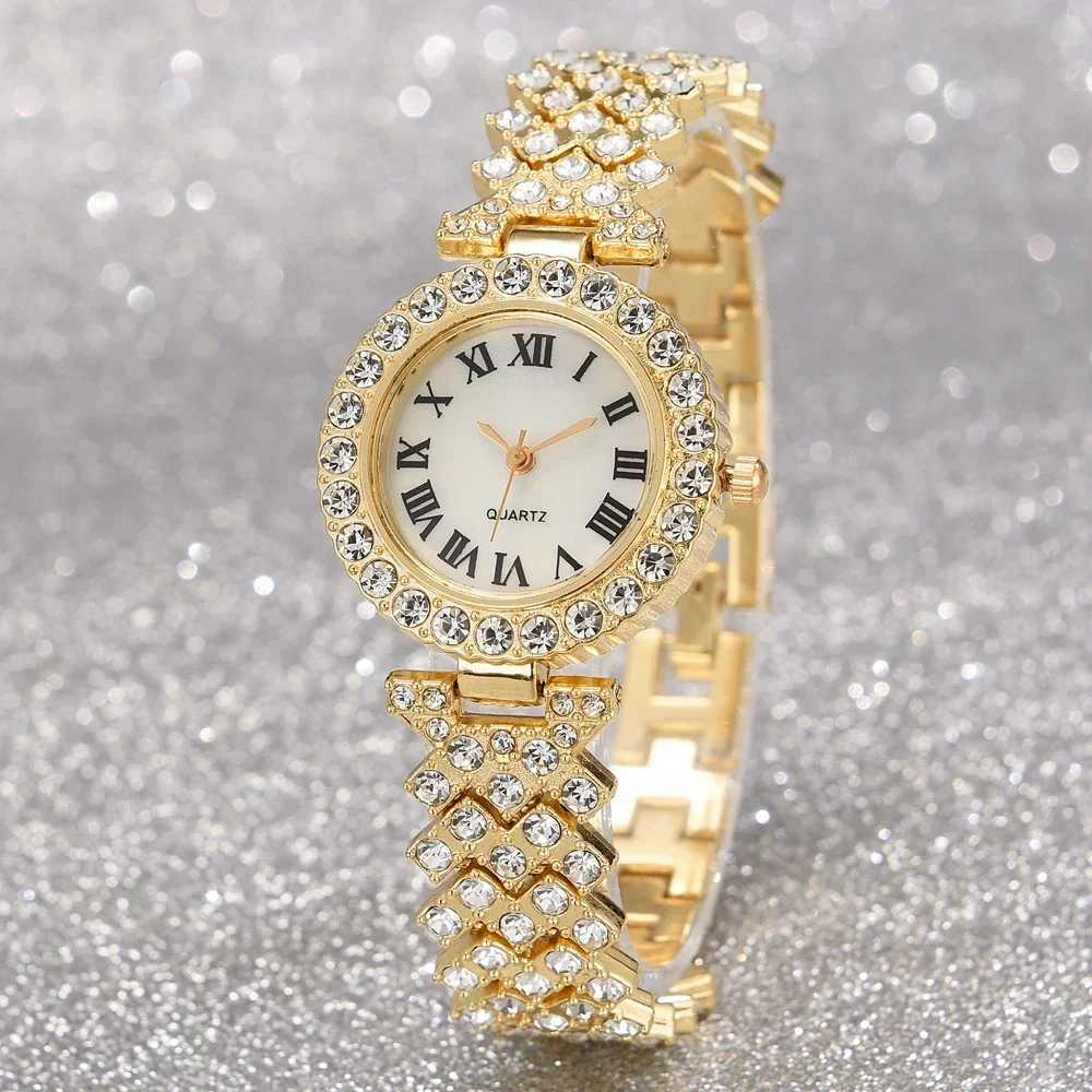 5-piece watch set necklace earrings rhinestones fashionable watch womens casual watch womens watch bracelet set clock Reloj X241106