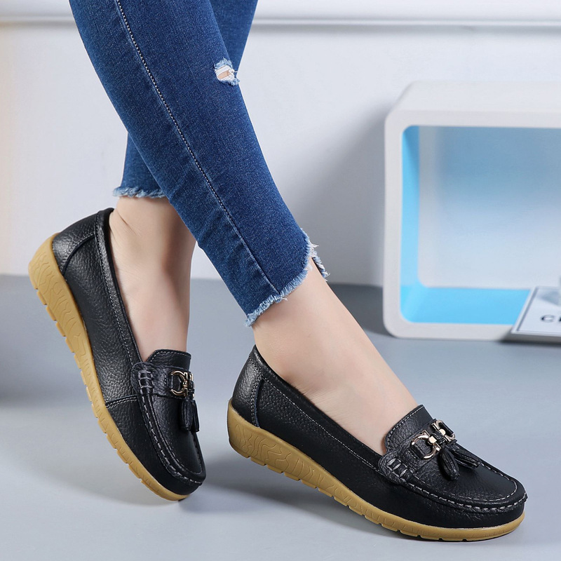 Large 2024 New Spring Single Fashion Mom for Women's Western Style Soft Sole Casual Shoes