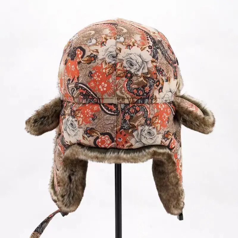 Winter bomber hat mens womens faux fur Russian earmuffs Ushanka trap hat 241106
