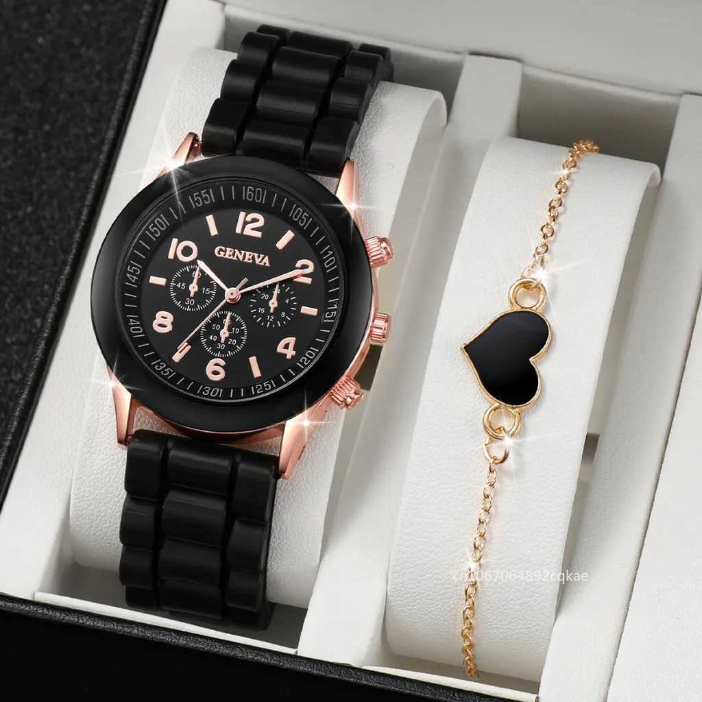 2PCS set casual womens watch bracelet set luxury watch Brunei Yinshi fashionable quartz Fem watch no box X241106