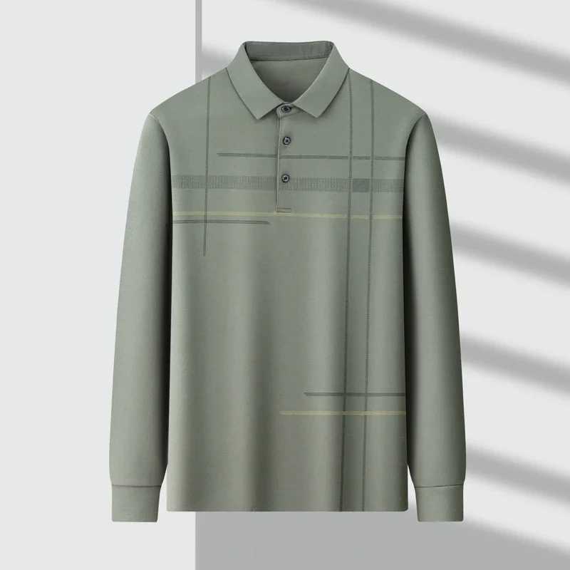 New mens business casual long Sved printed shirt fashionable breathable and comfortable Versatile Top for All Seasons W241106