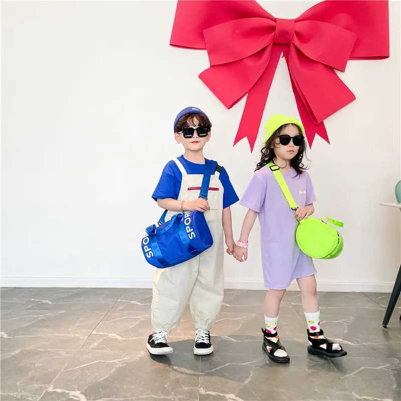Sports Bags Travel Childrens Fitn Luggage Small Nylon Training Workout Packing Weekend Shoulder Bolsas For Kids Gym HandbagXJ241106