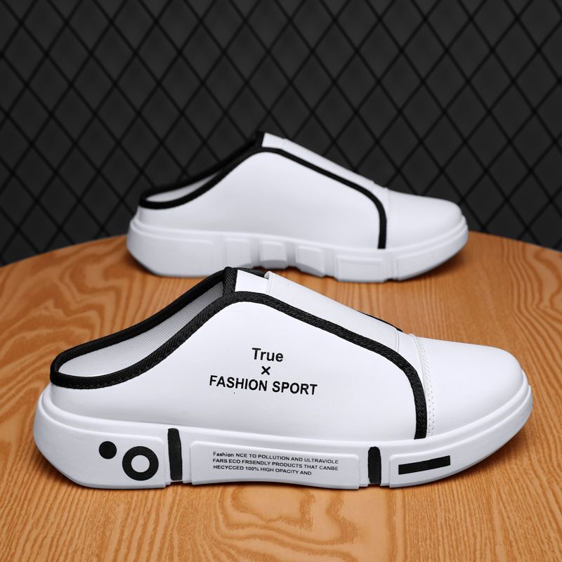 2024 Summer Canvas Korean Edition Trendy One Step Breathable Lazy White Board Men's Casual Shoes Men