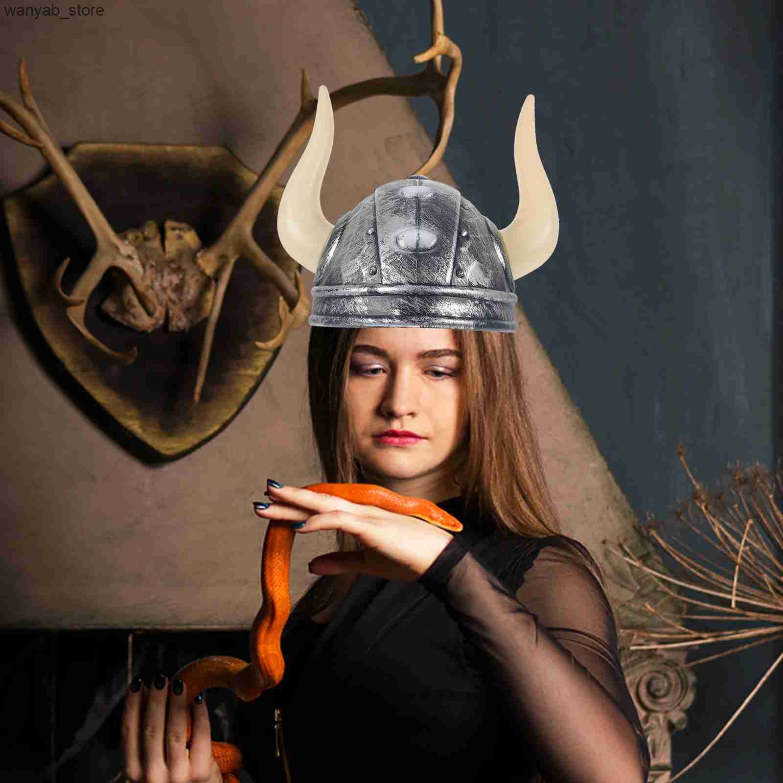 Wide Brim Hats Bucket Hats Santa Hat Cowboy Viking Costume Adult Horn Hats for Halloween Decorate Womens L240910
