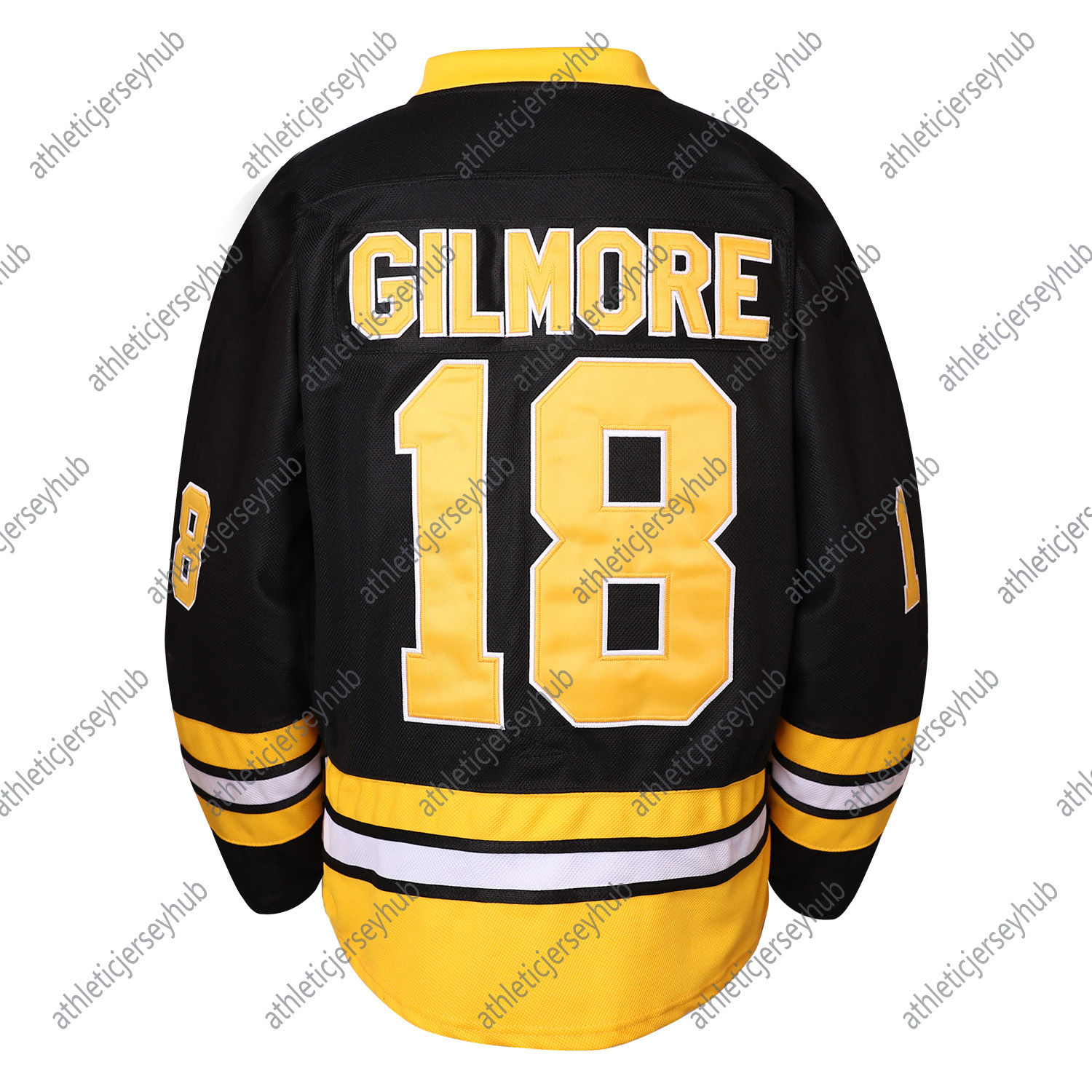 Gilmore 18 Black and Yellow Hockey jerseys Stiched Custom Name And Number