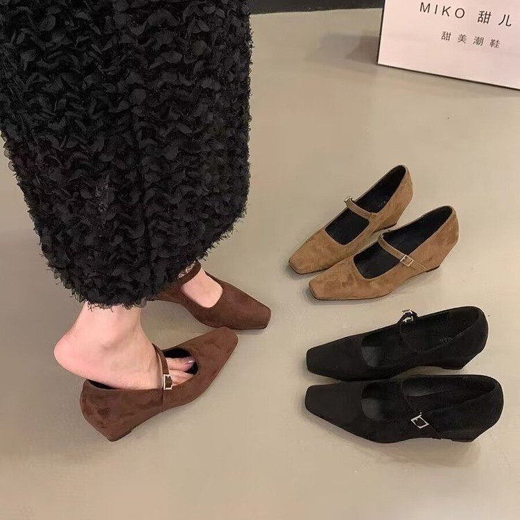 Chic Sen Women's Leather High-Heeled Mary Janes - Versatile Shoe Design for 2024 Seasonal Outfits