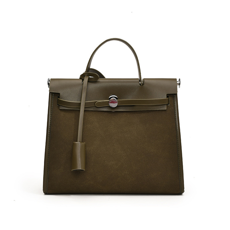 2025 Designer Suede Veet Kelly Women's Autumn/winter New Large Capacity Matte Texture Handheld Crossbody Bag