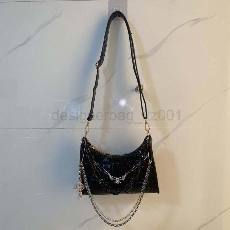 Classic Designer Bag Fashion 10a Top Nikiduncks Woman Handbagevening Bags Subcultural Punk Cross Skeleton Shoulder Spicy Crocodile Cr