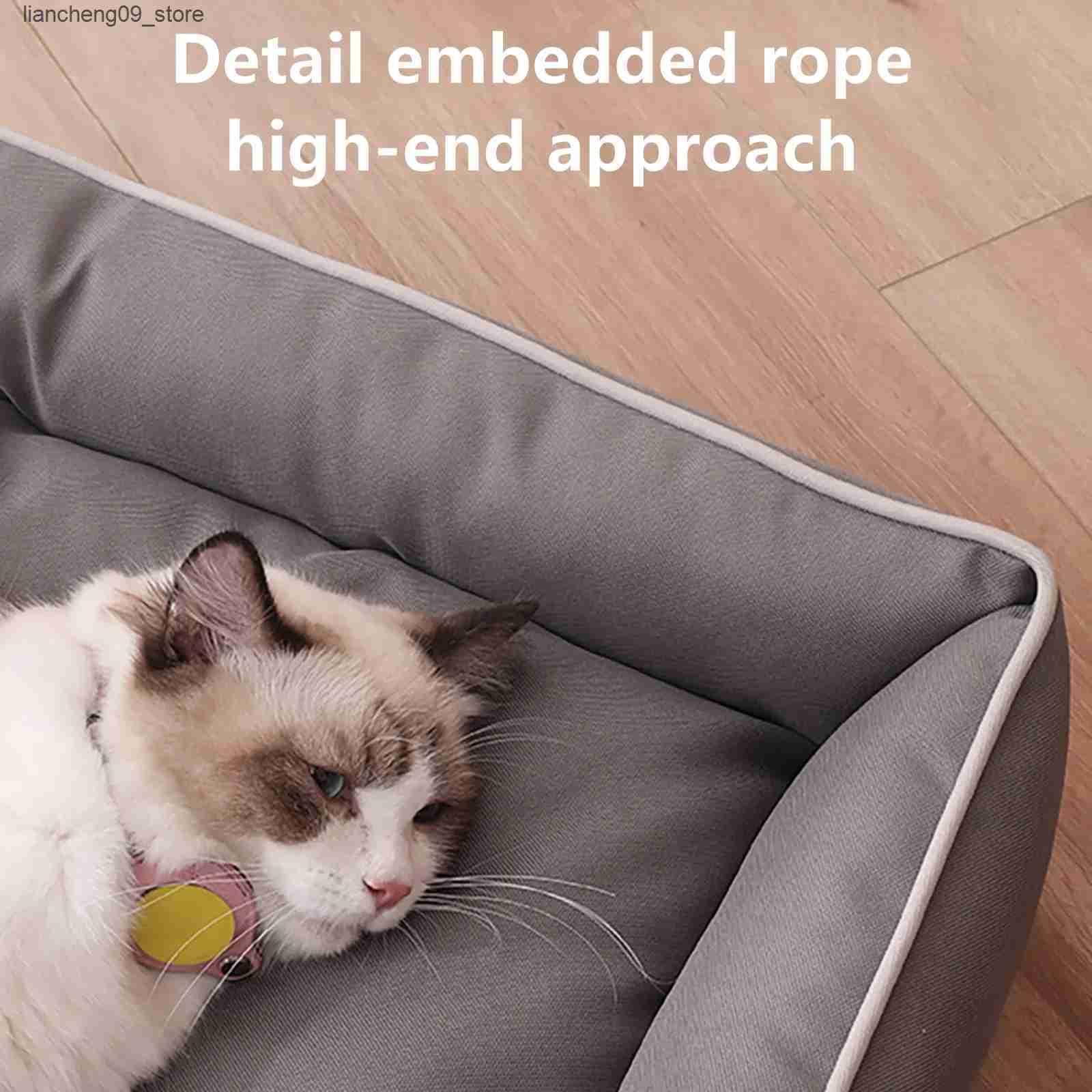 kennels pens Waterproof cat and dog bed 600D Oxford cloth pet dog bed soft thick PP cotton filling bite resistant pet pad dog accessories L240910