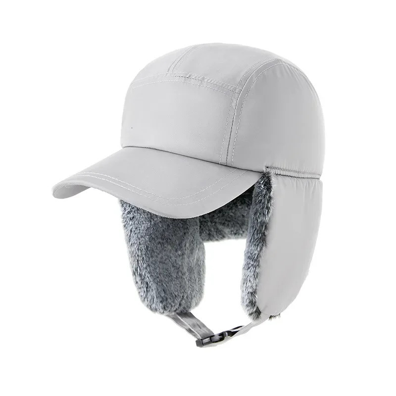 Mens Winter Hunter Pilot Cavalry Ear Hoods Warm Russian Waterproof Ski Hat Bomber Hat Warm Ear Hoods Large Baseball Hat 241106