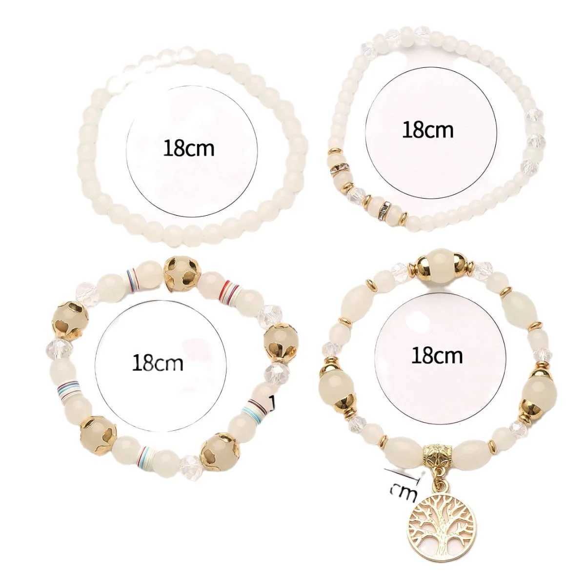 4pcs Tree of Life Charm Bracelet Set used for handmade acrylic bead chain bracelets Fem Boho jewelry accessories X241106