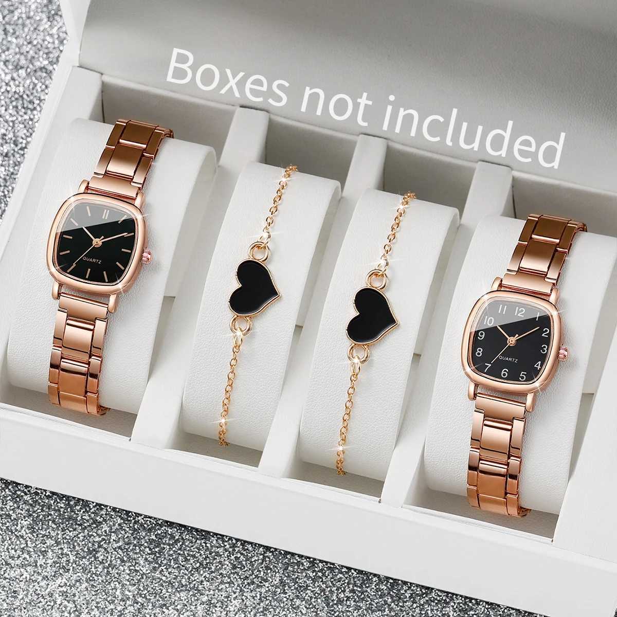 4-piece/set Wens exquisite watch set fashionable girlfriend clothing steel strap quartz watch bracelet set X241106