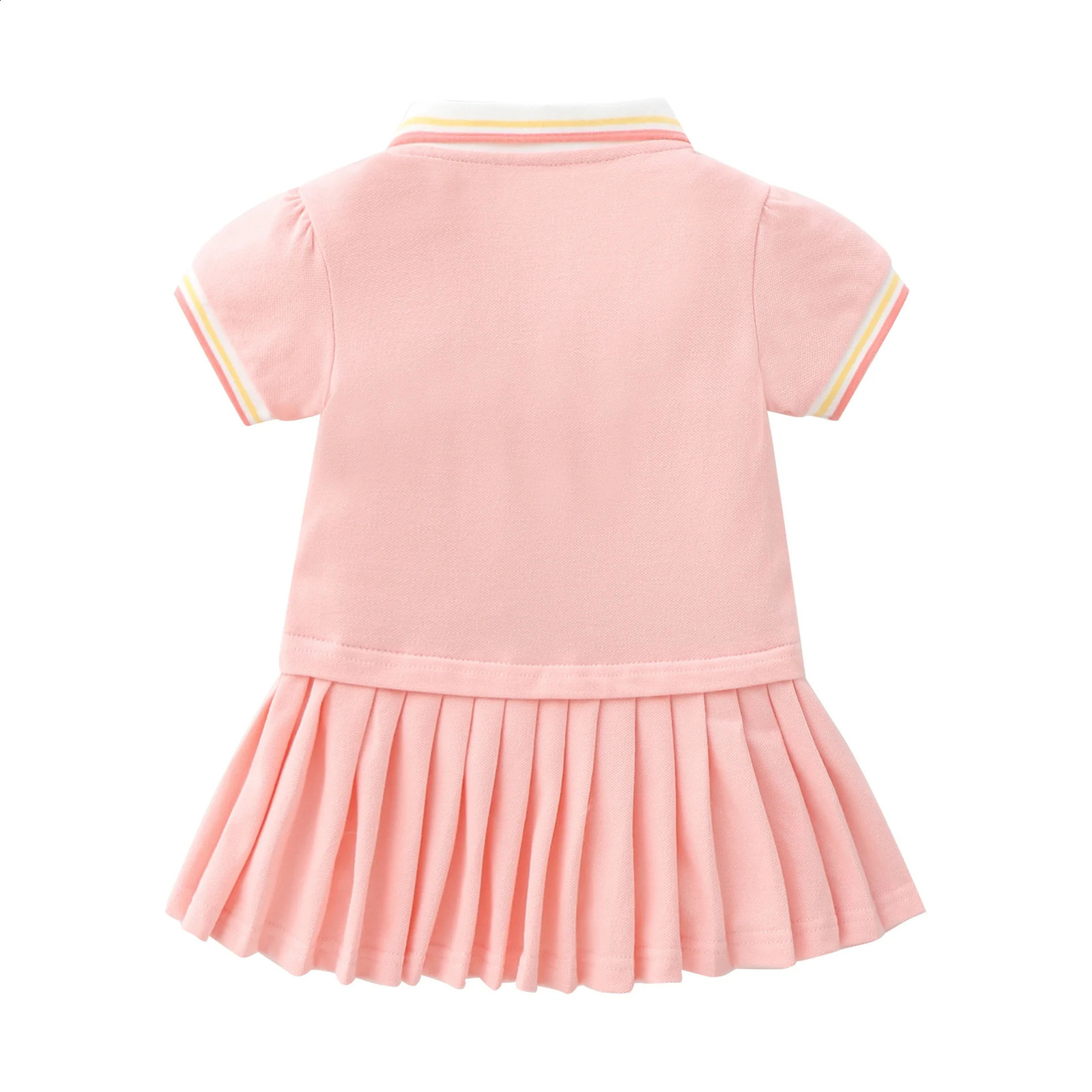 Little maven Fashion Infant Toddler Baby Girls Pink Polo Dress Summer Cotton Kids Casual Clothes 13 year 240322