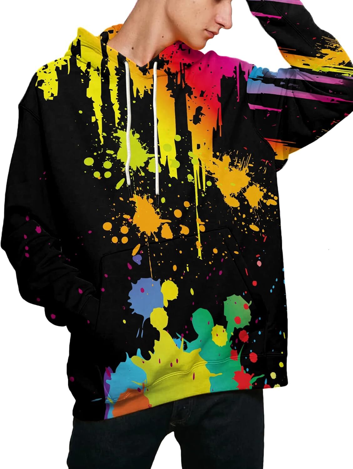 Hoodie for Mens Womens Unisex 3D Printed Hooded Sweatshirt Casual Pullover Hoodie with Big Pockets Graphic Hoodies sweatshirt Pullover Long Sleeve War