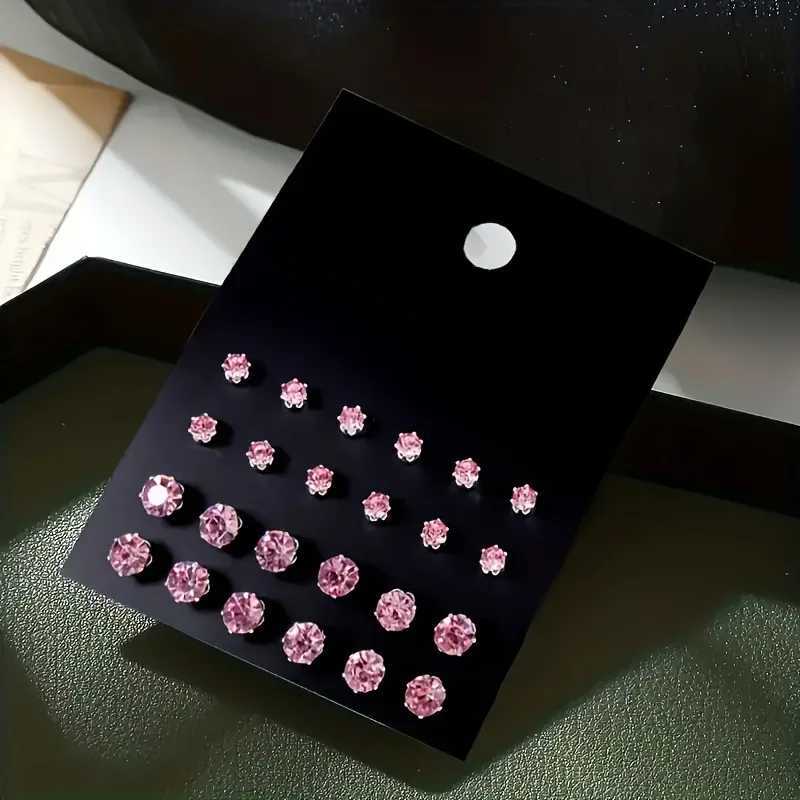 12 pairs of fashionable and minimalist circular warm earrings set suitable for daily wear as jewelry gifts X241106
