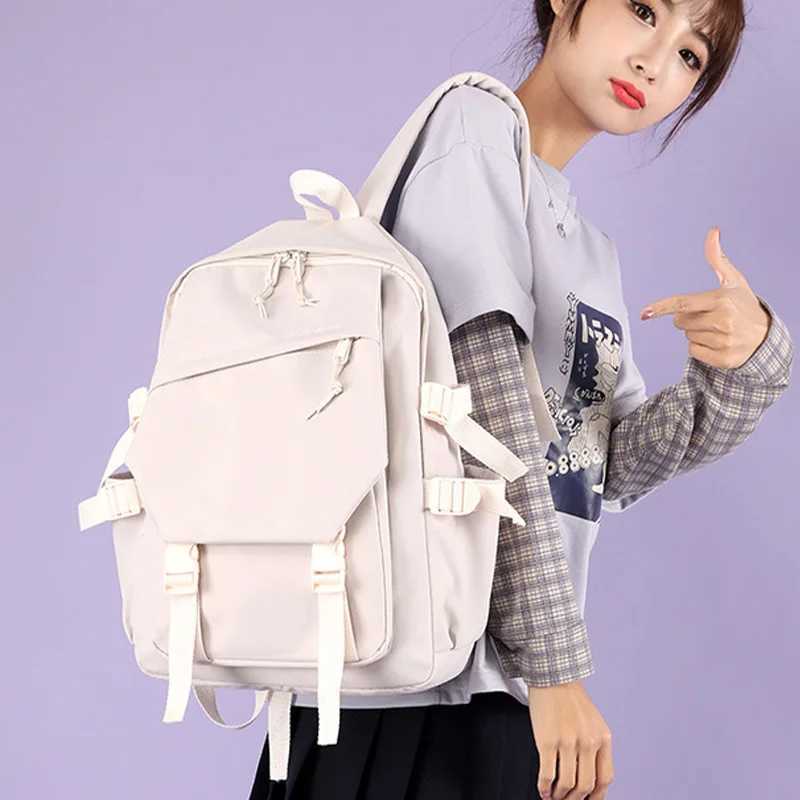 School Bag for Women Travel Backpacks All Match Fashion Canvas Nylon Backpack Student Bookbags 241106