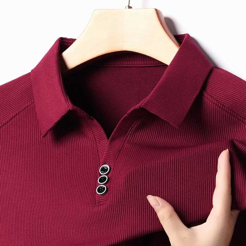 New cut collar button down shirt long Sved 2023 autumn fashion simple handsome T-shirt mens quantity trend Ropa W241106